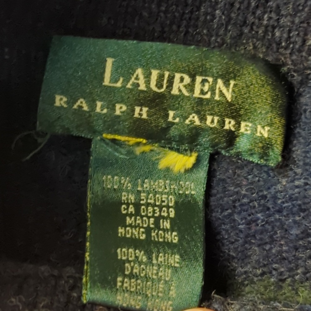 Vintage 90s Lauren Ralph Lauren Sweater Mens XL Red Green Striped Lambswool - Picture 4 of 11